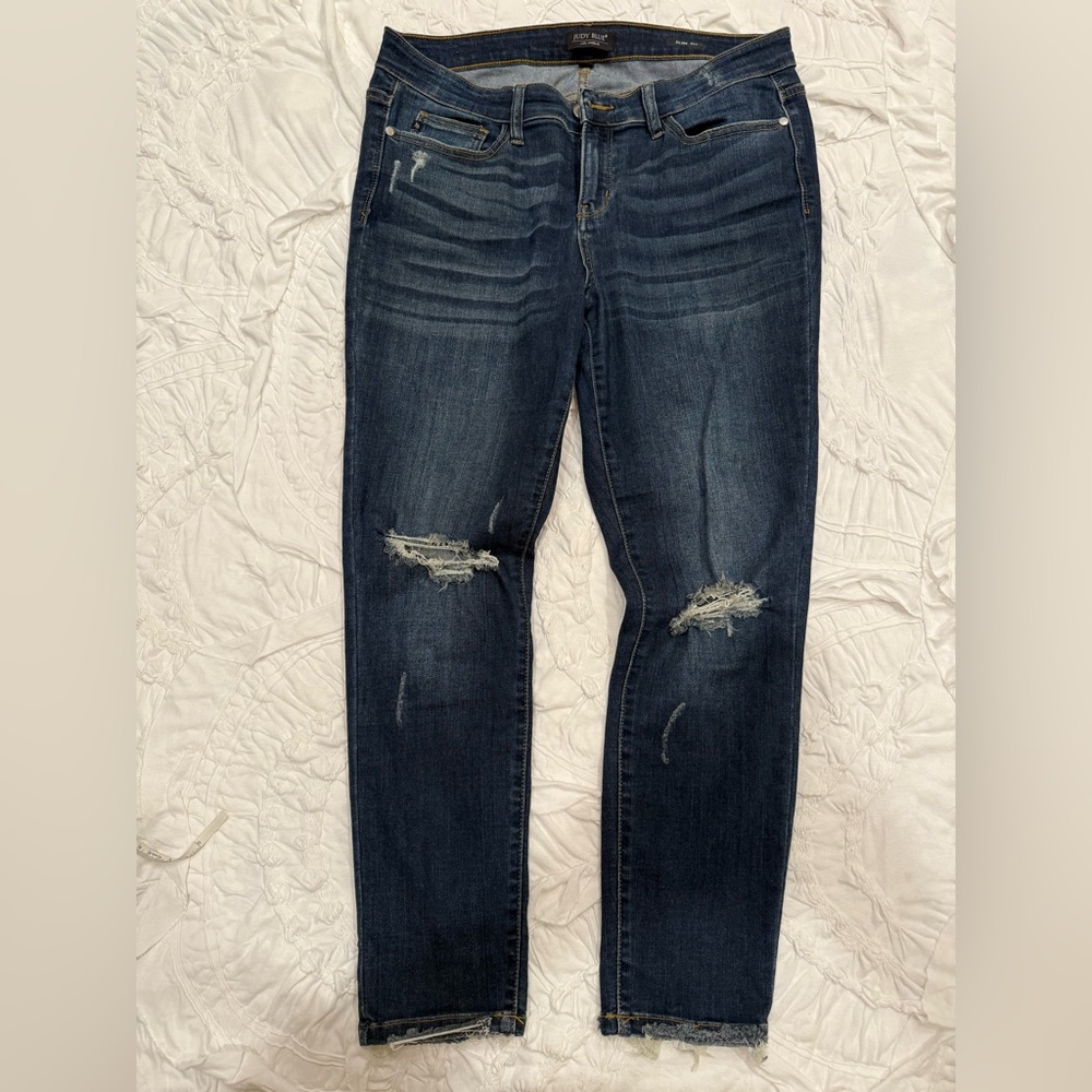 Judy Blue Distressed Dark Blue Slim fit Women's Jeans